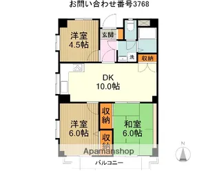 レガパレス椿峰【4階】の間取り