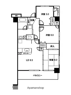 シャンゼール所沢【5階】の間取り