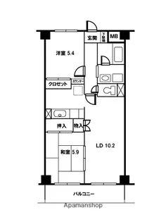 タカーラ・ハーヴェスト弐番館【3階】の間取り