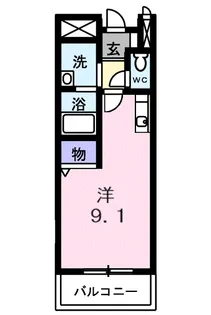 メゾンコリーヌムサシノ【102号室】の間取り