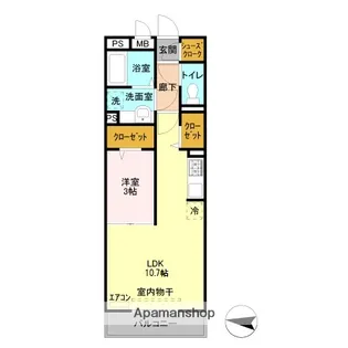 クイーン・ヒルズ【3階】の間取り