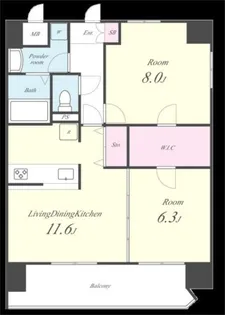 ラフィネ所沢【0501号室】の間取り