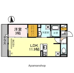 クレセント東住吉【3階】の間取り