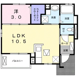 ジュネス アウラ【1階】の間取り