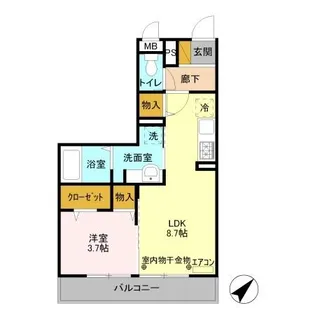 セジュールZEN Ⅲ A【2階】の間取り