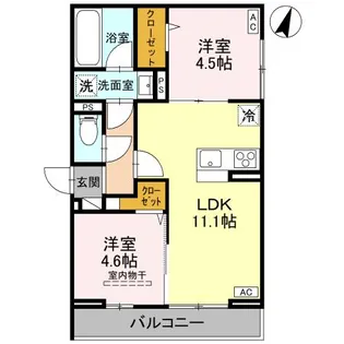 DーSERENO緑町【305号室】の間取り