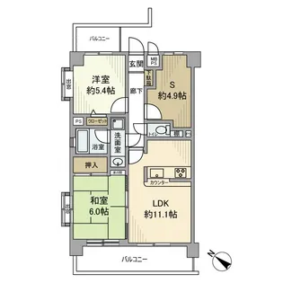 ライオンズステーションプラザ東所沢【4階】の間取り