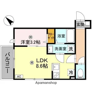 ルミナス所沢【1階】の間取り