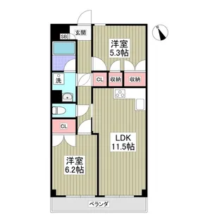 グランドマンション【4階】の間取り