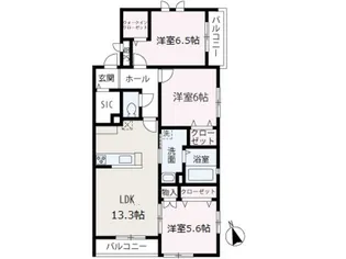 ヴィラ キミエール【305号室】の間取り