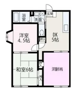フラワーハイツ花の木C棟(バイクガレージ有り)【202号室】の間取り