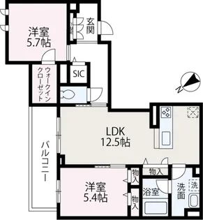 グレース コリーヌ【201号室】の間取り