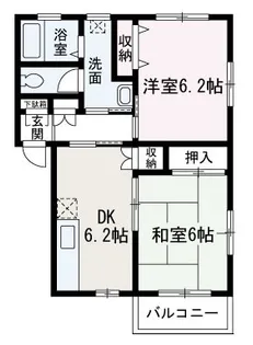 サンモナークB棟【201号室】の間取り