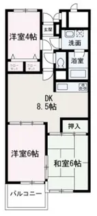 グリナード細田【203号室】の間取り