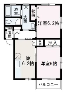 サンモナークB棟【101号室】の間取り