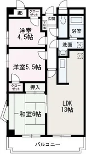 ヒルトップ朝霞台【413号室】の間取り
