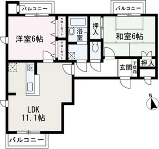 クラブハウス朝霞【101号室】の間取り
