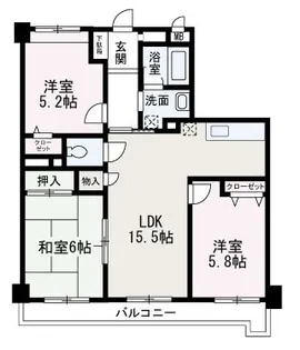 ハイブリッジ朝霞【206号室】の間取り