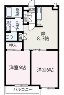 サン ブルームB棟【205号室】の間取り
