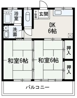 ハッピーハイツ小寺【202号室】の間取り