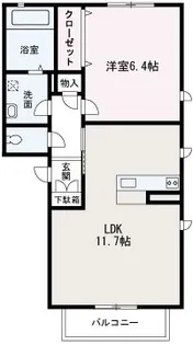オモダカA棟【102号室】の間取り
