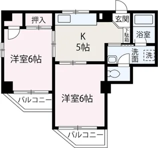 保第二ビル(住居)【502号室】の間取り