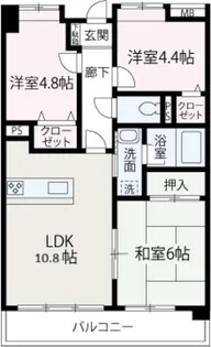 ライオンズマンション朝霞台【407号室】の間取り