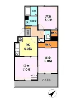 ニュースターフィールド【303号室】の間取り