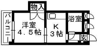 グリーンコーポ旭【4階】の間取り