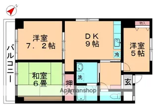 ファミーユ喜【403号室】の間取り