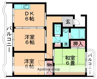 ヴェーネル都賀【202号室】の間取り
