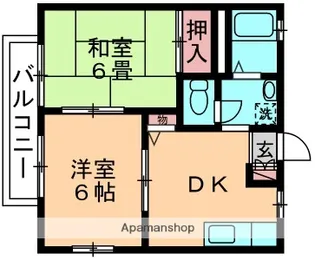 アンビション若松D棟【201号室】の間取り