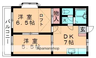 パルメゾン【201号室】の間取り