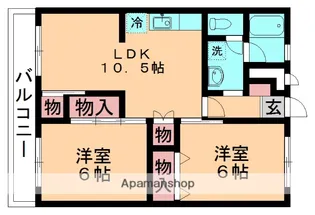 パークサイドみつわ台【306号室】の間取り