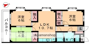 カネフクハイツ2号館【203号室】の間取り