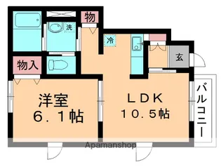 ルミエール西都賀【101号室】の間取り