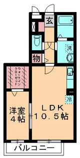 ロジュマン ミヤカイドウC【1階】の間取り