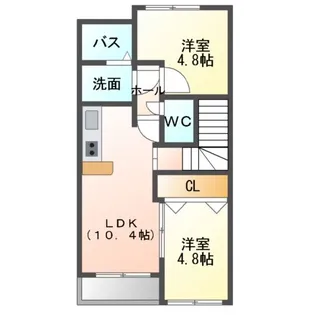 アベニュー仁戸名Ⅲ【2階】の間取り