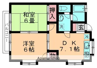 ルミエール若葉【101号室】の間取り