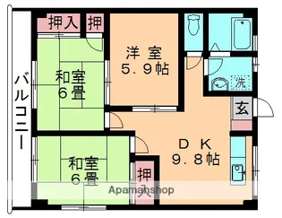 石田ビルB【105号室】の間取り
