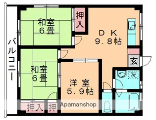 石田ビルB【103号室】の間取り
