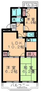 クレールアマノ(SB)【105号室】の間取り