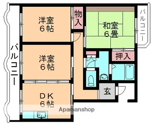 ヴェーネル都賀【203号室】の間取り