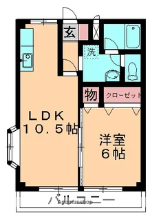 グリーンパーク【103号室】の間取り