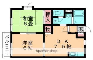アメニティ西都賀【203号室】の間取り