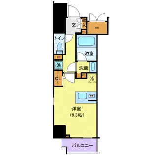 ロイジェントパークス千葉中央【0901号室】の間取り