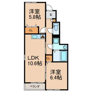 アスピリアエミネンスⅡ【1階】の間取り