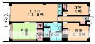 東千葉ハイツ壱号棟【308号室】の間取り