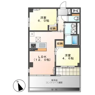 メルヴェール コリーヌ【1階】の間取り