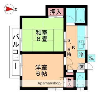 ファミール酒井【3号室】の間取り